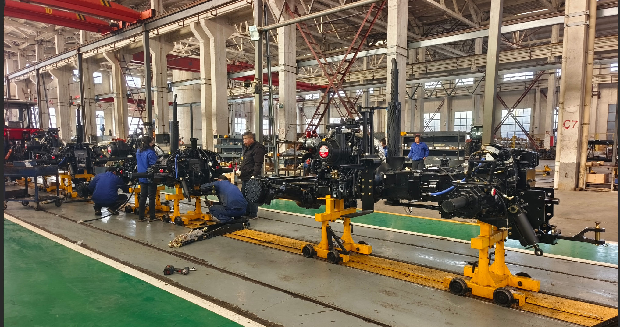 The Bustling Tractor Production Line
